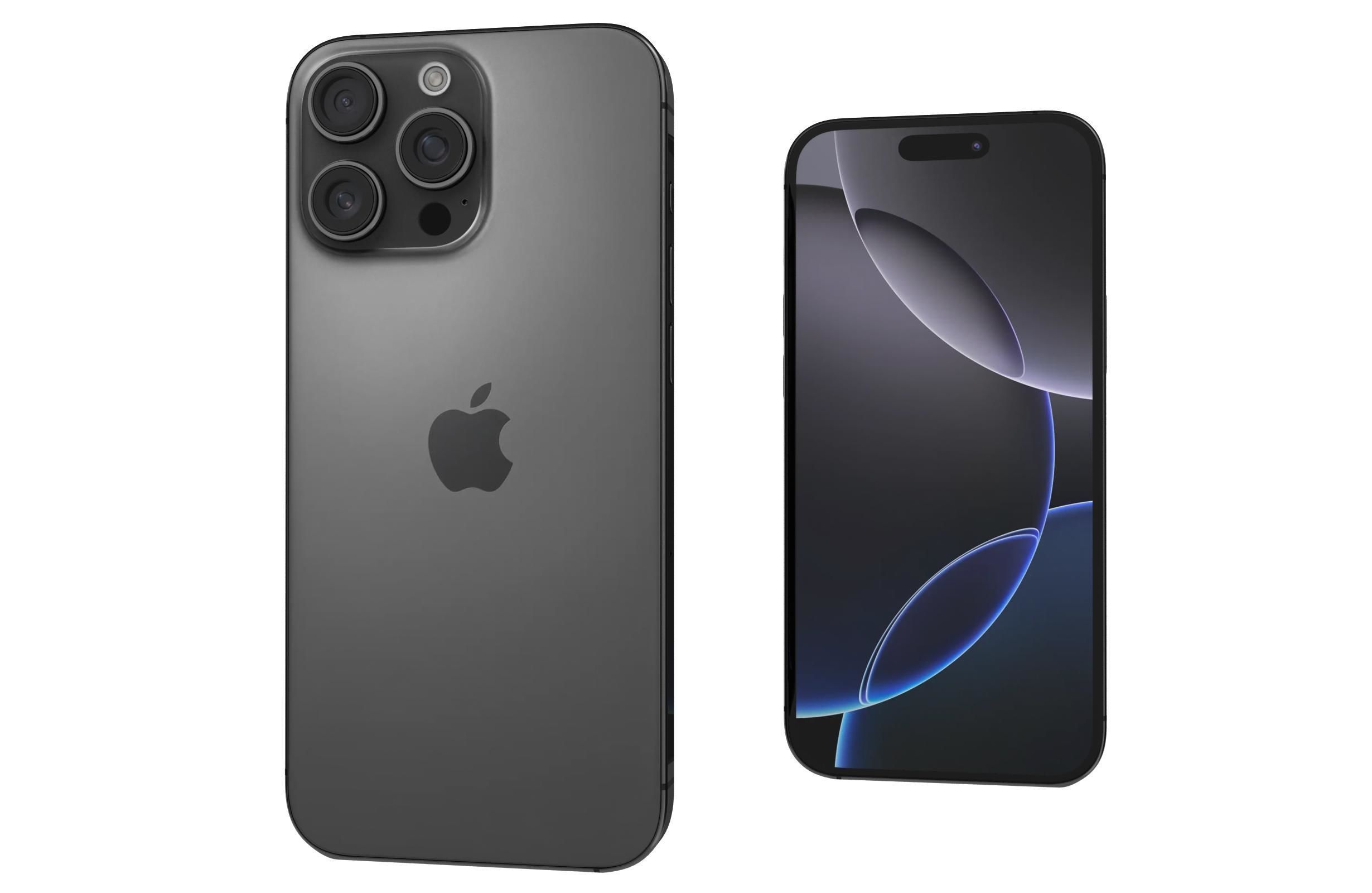 Apple iPhone 16 Pro Max Black Titanium 3D model_7