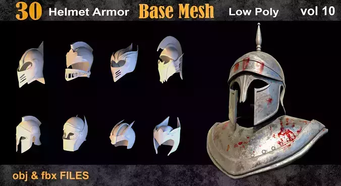 30 Helmet armor base mesh - vol 10 