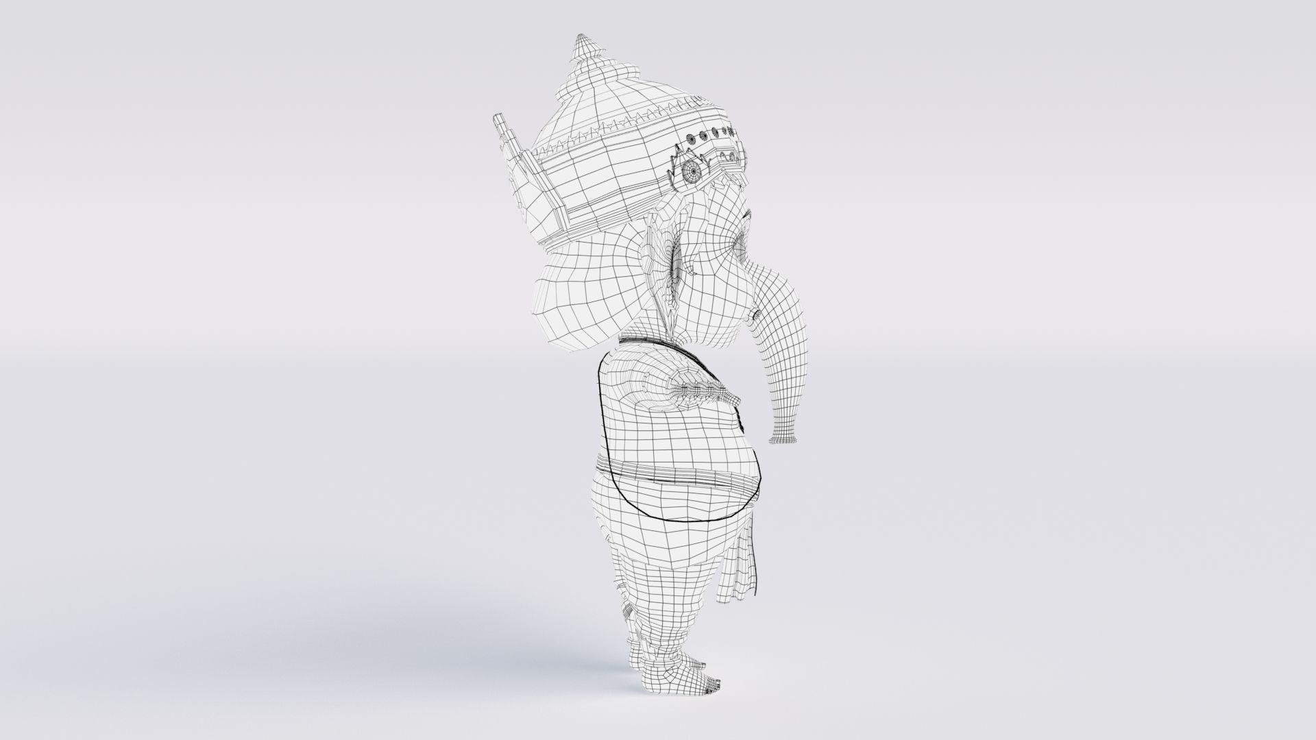 Ganesha Low-poly 3D model_10