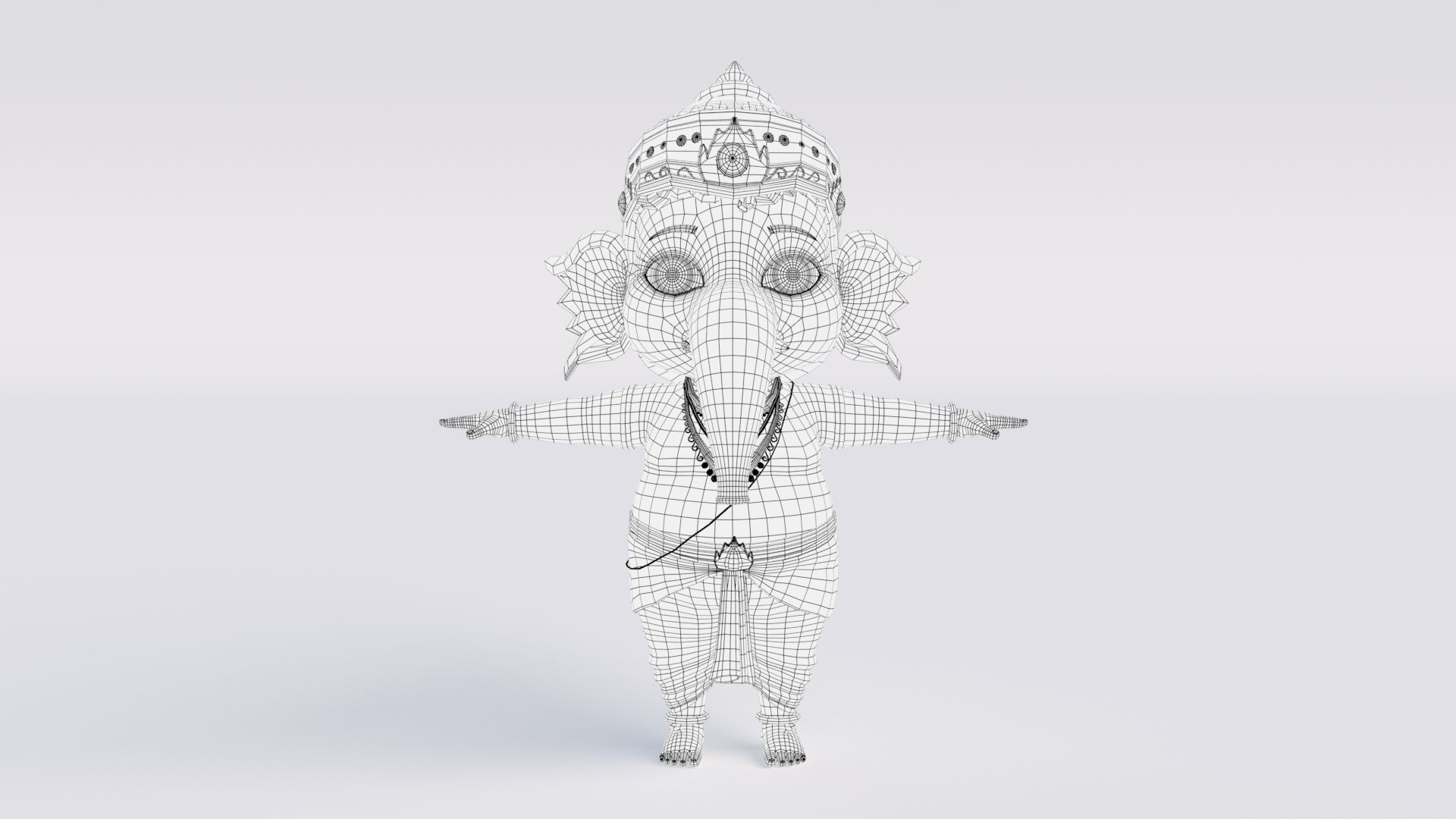 Ganesha Low-poly 3D model_8