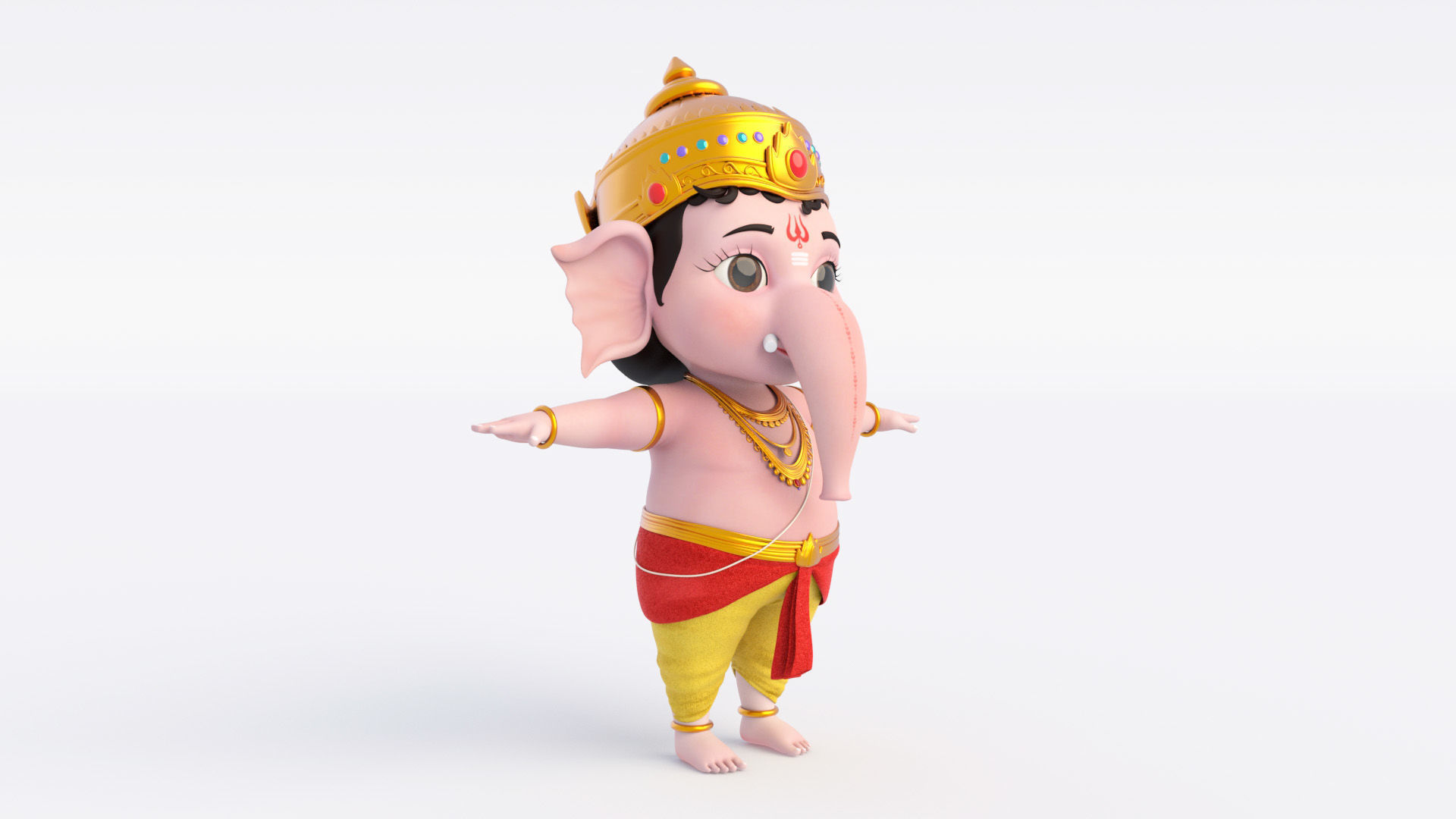 Ganesha Low-poly 3D model_1