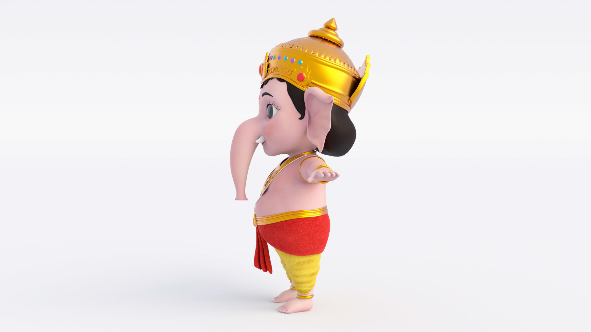 Ganesha Low-poly 3D model_6