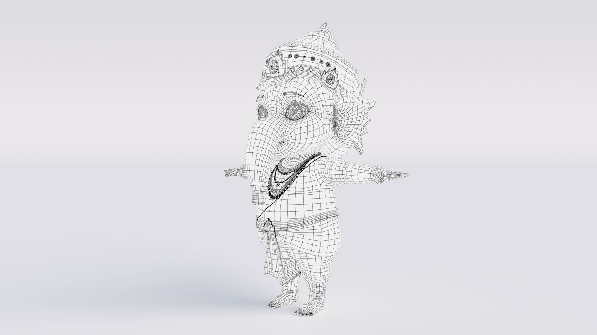 Ganesha Low-poly 3D model_13
