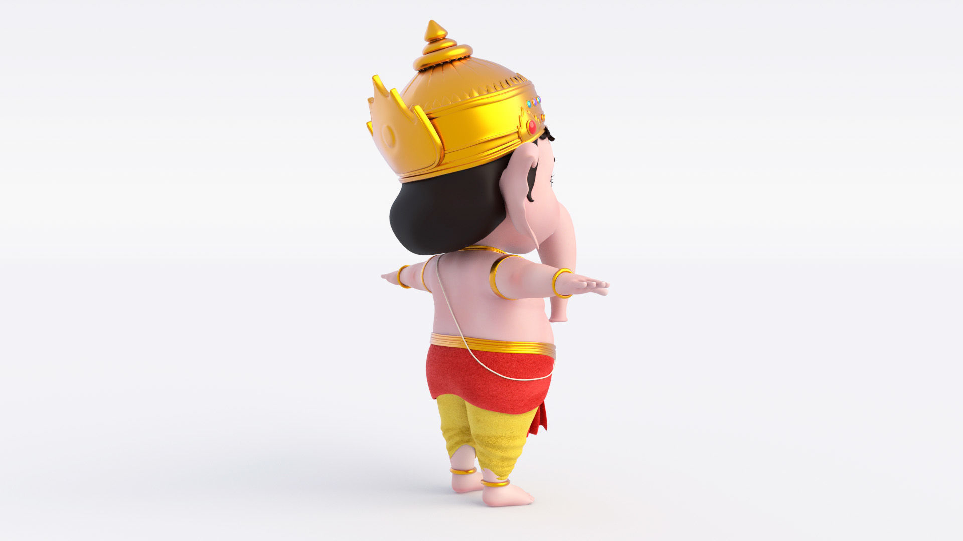 Ganesha Low-poly 3D model_3