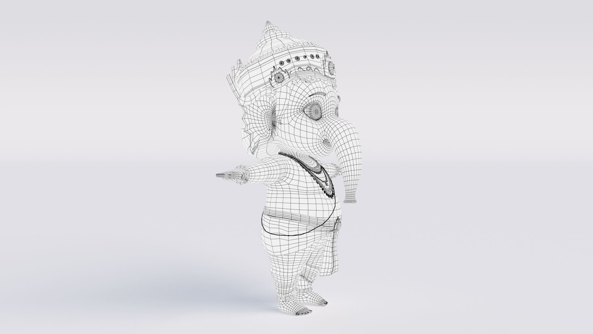 Ganesha Low-poly 3D model_9