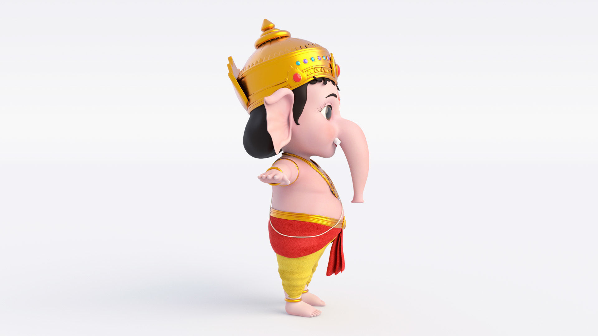 Ganesha Low-poly 3D model_2