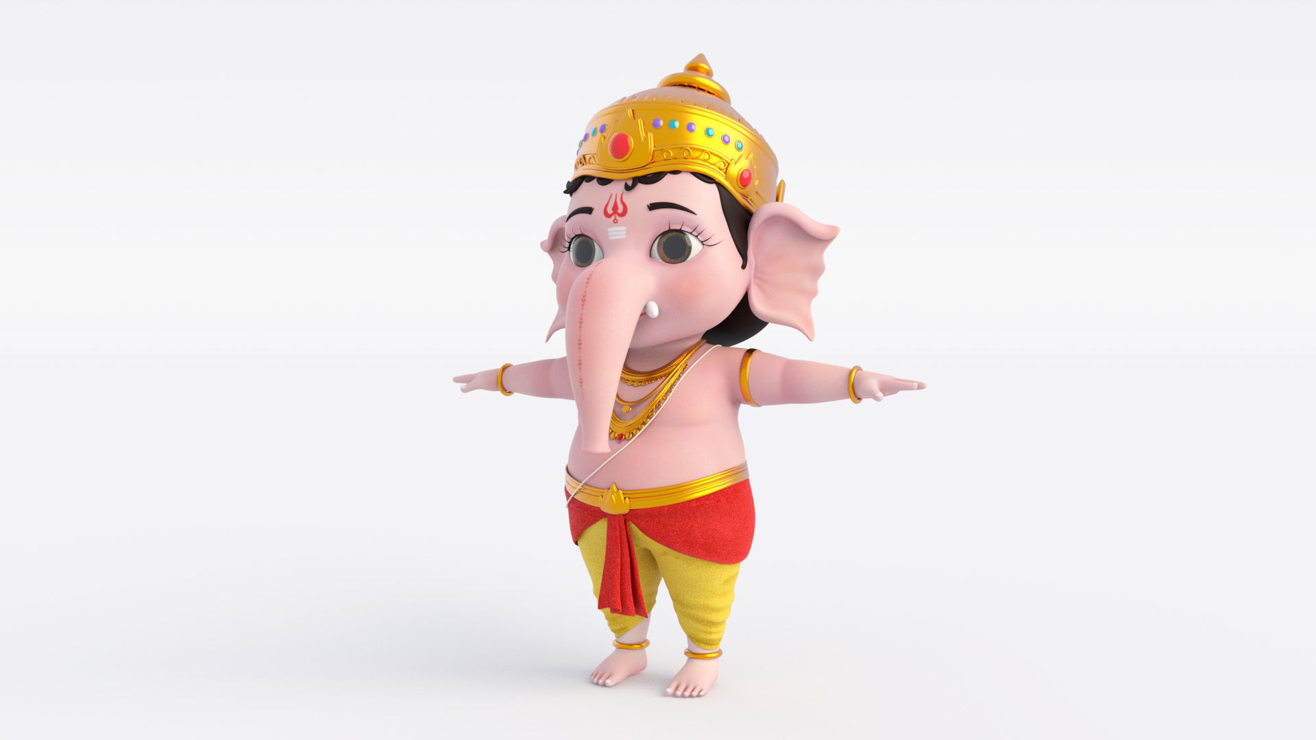 Ganesha Low-poly 3D model_7