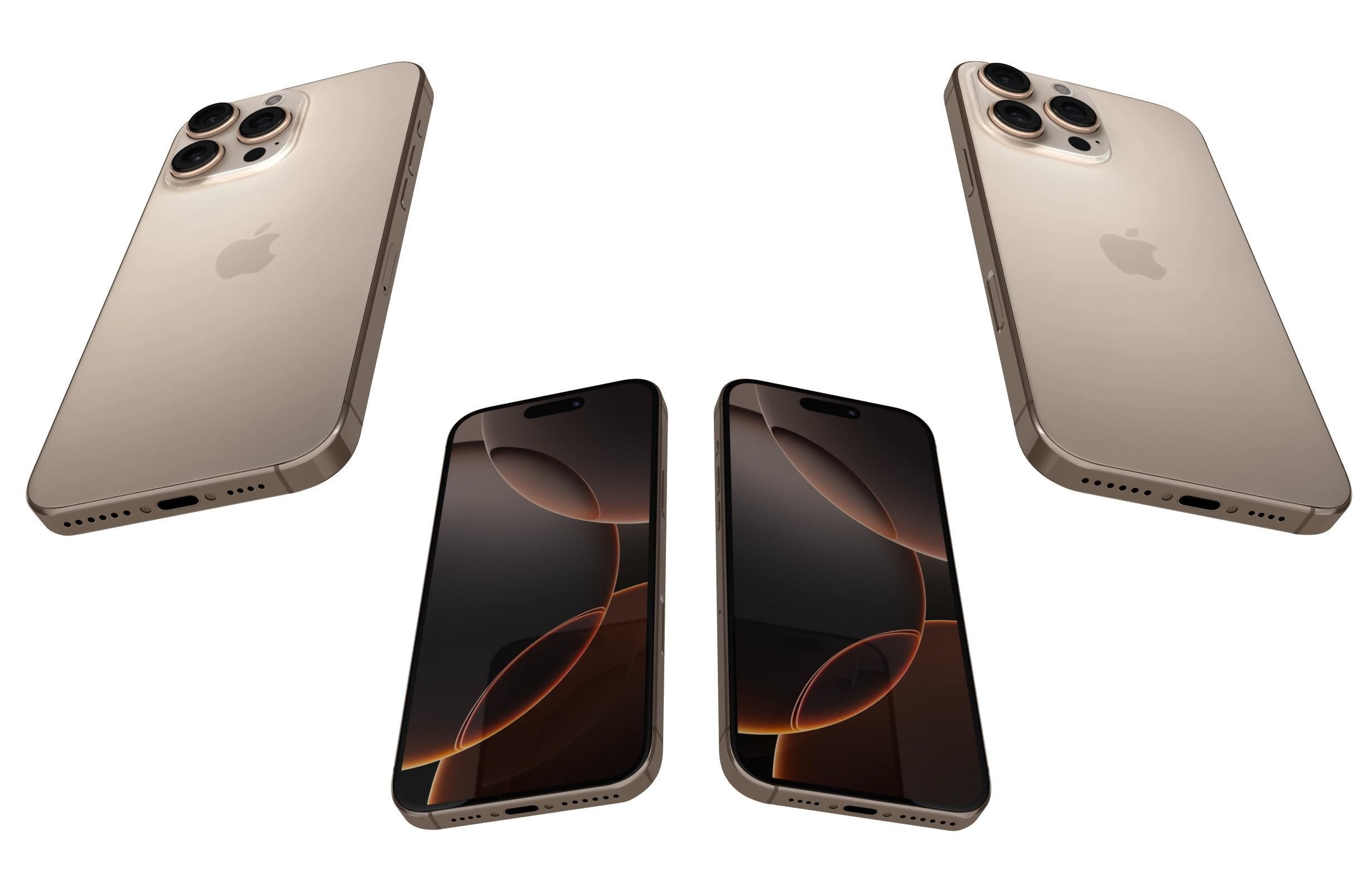 Apple iPhone 16 Pro Max Desert Titanium 3D model_5