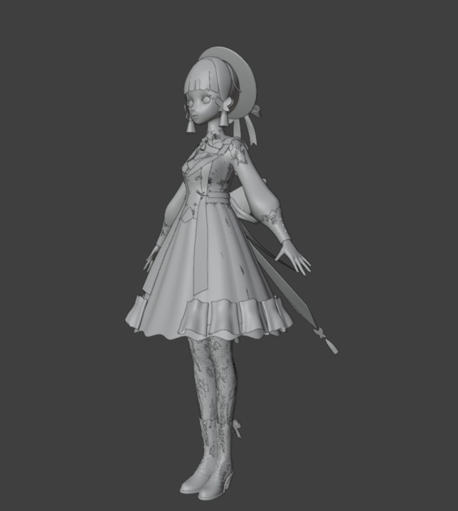 Ayaka 3D model and Rigged 3D model_1