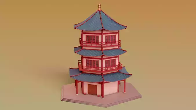 Stylized Chinese Temple 02