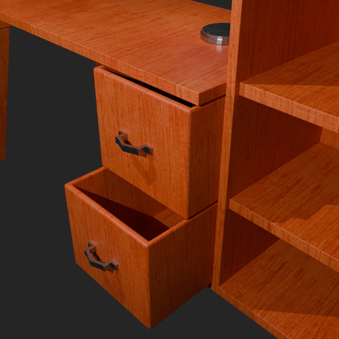 Fancy Study Table  3D model_1