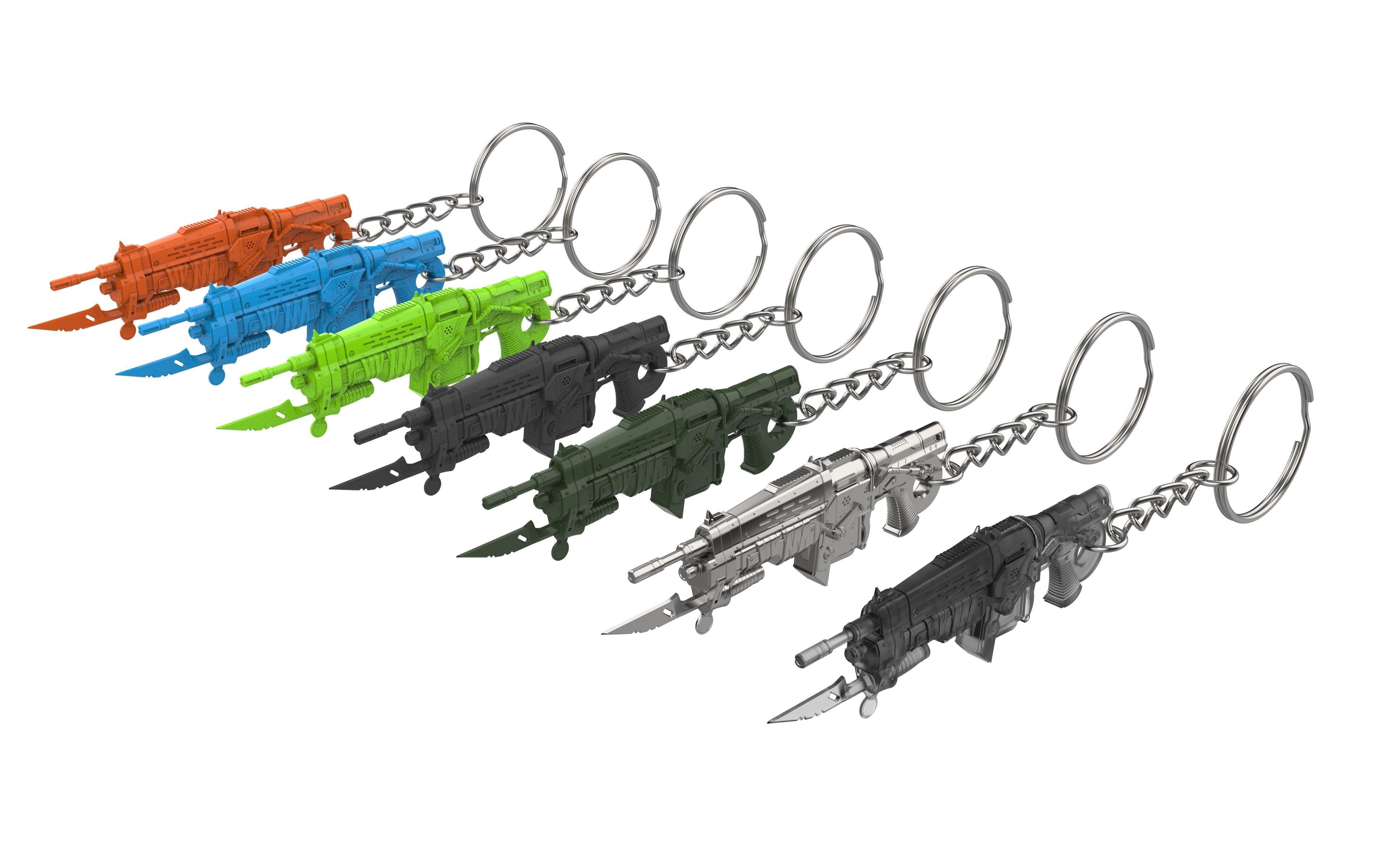 Gears of War Keychains Bundle - 4 Printable STL - Commercial Use 3D print model_9