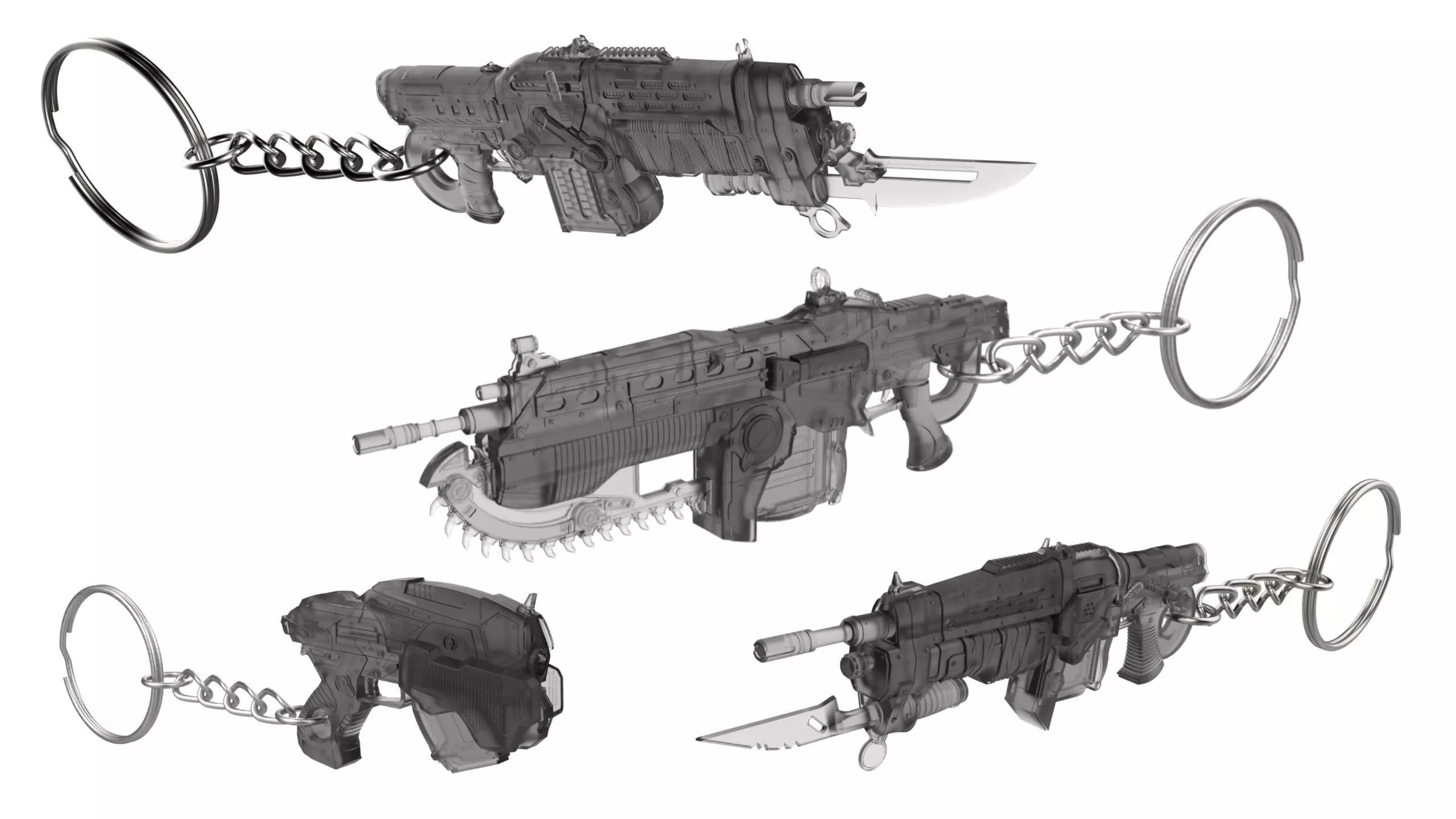 Gears of War Keychains Bundle - 4 Printable STL - Commercial Use 3D print model_0