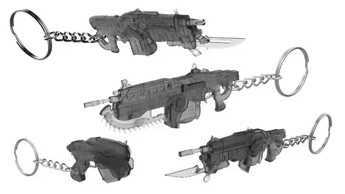 Gears of War Keychains Bundle - 4 Printable STL - Commercial Use