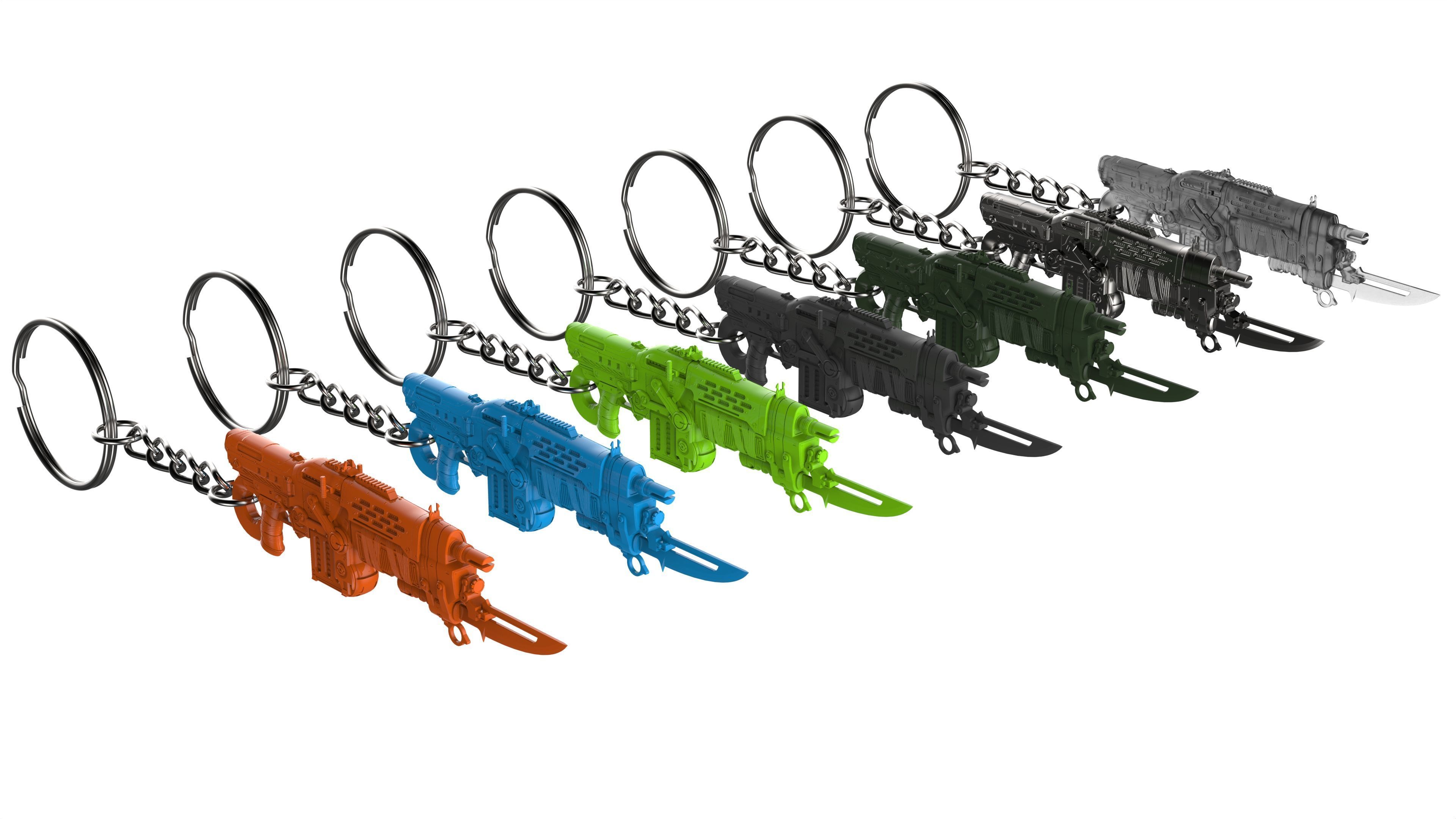 Gears of War Keychains Bundle - 4 Printable STL - Commercial Use 3D print model_5