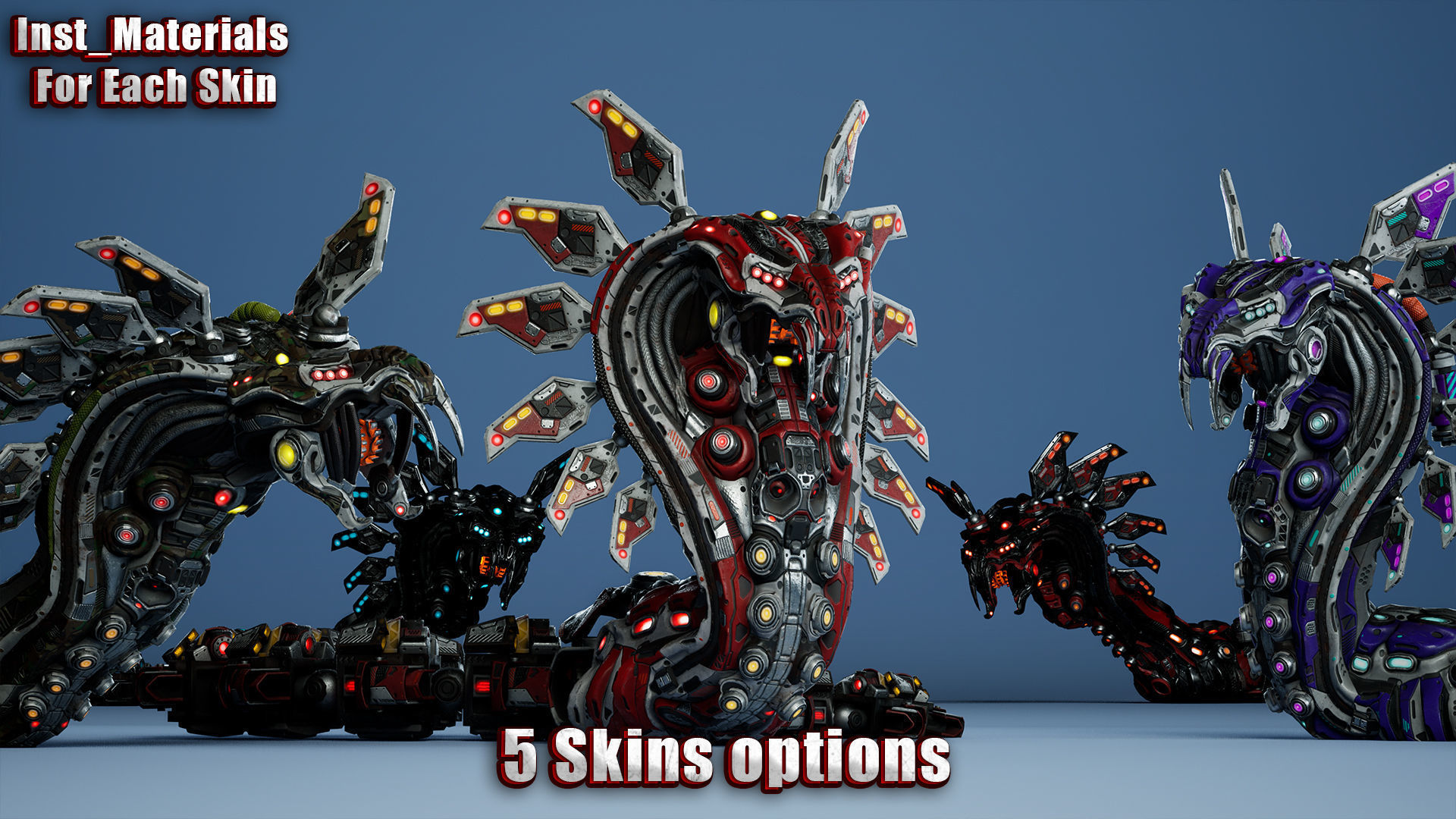 Sci-Fi Snake Low-poly 3D model_13