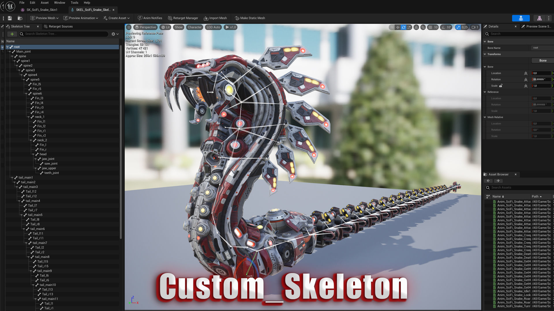 Sci-Fi Snake Low-poly 3D model_14