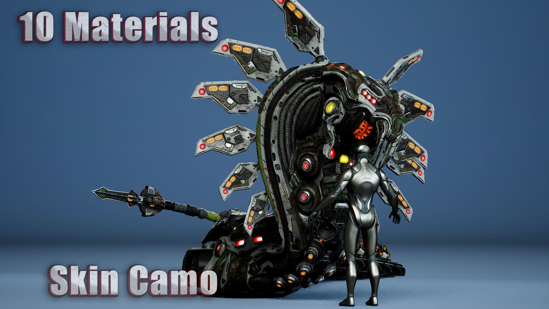 Sci-Fi Snake Low-poly 3D model_10