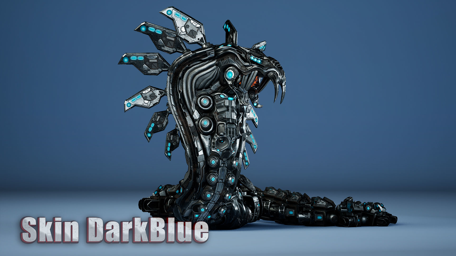 Sci-Fi Snake Low-poly 3D model_12