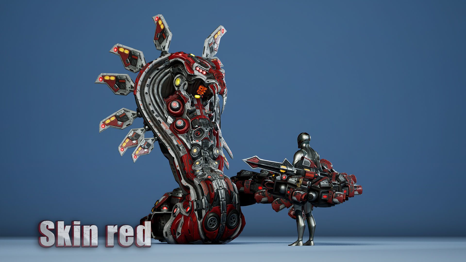 Sci-Fi Snake Low-poly 3D model_11