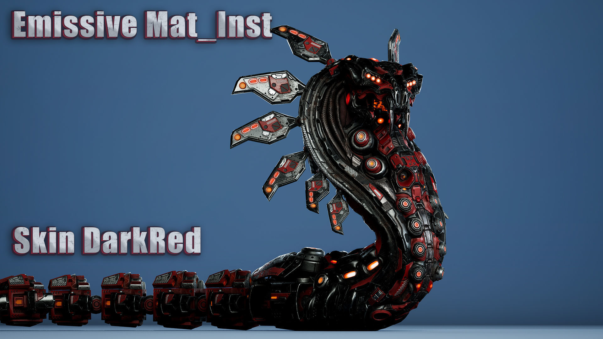 Sci-Fi Snake Low-poly 3D model_9