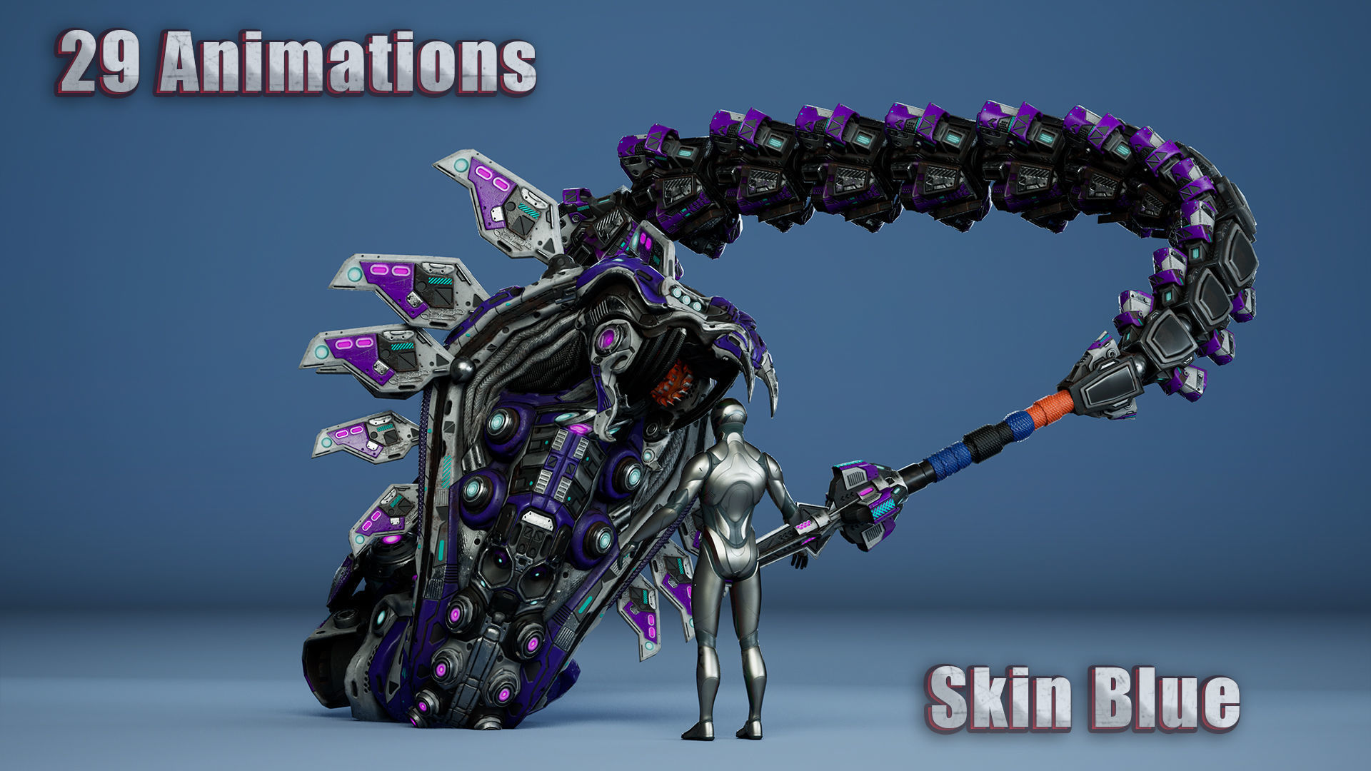 Sci-Fi Snake Low-poly 3D model_8