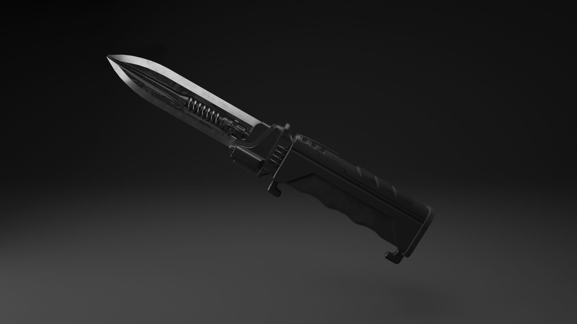 Rigged SciFi Knife Low-poly 3D model_4