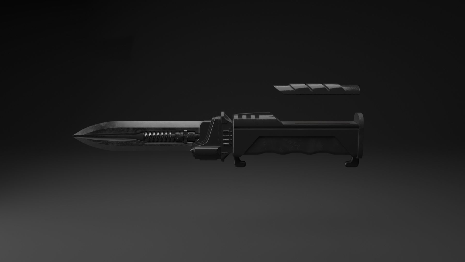 Rigged SciFi Knife Low-poly 3D model_3