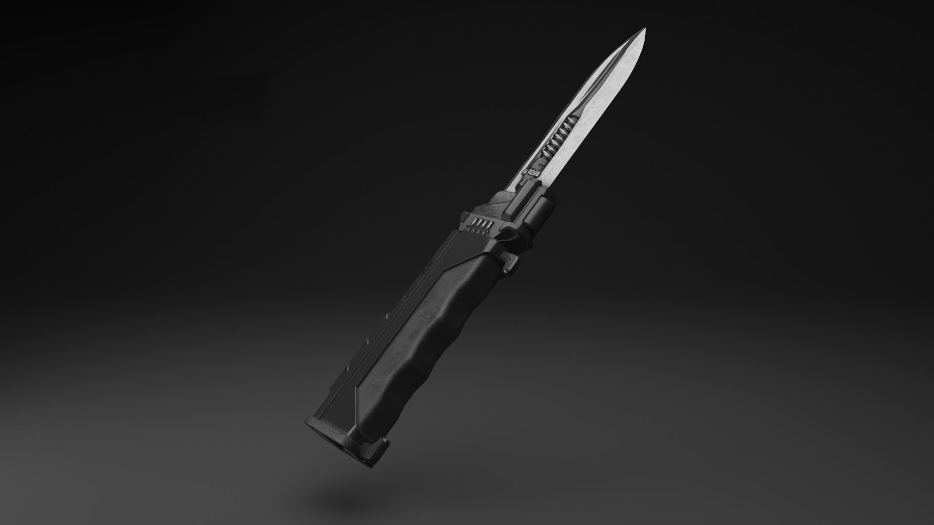 Rigged SciFi Knife Low-poly 3D model_6
