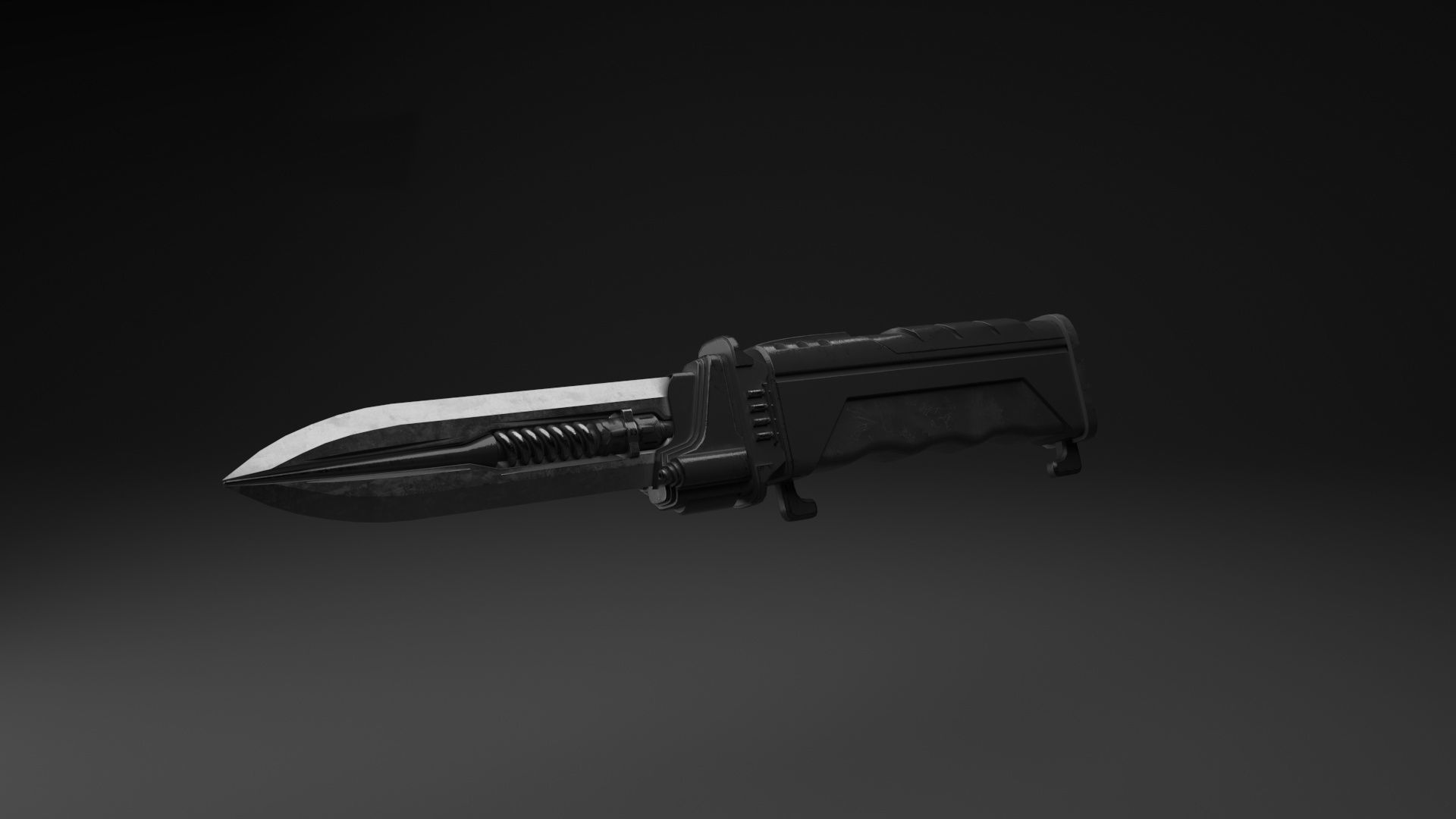 Rigged SciFi Knife Low-poly 3D model_5
