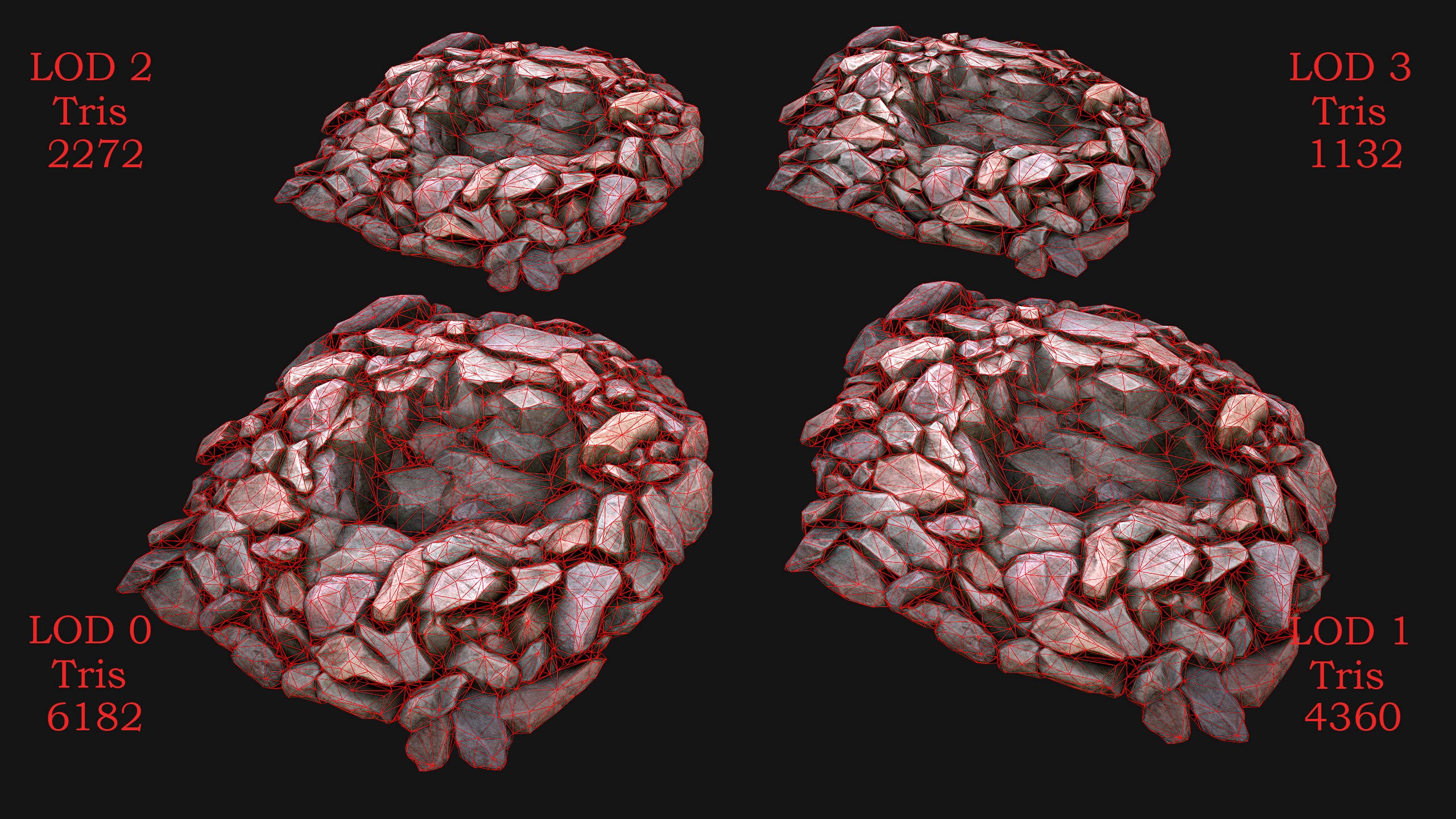 Stones Rocks Pebble Pack 3D Model Collection_10