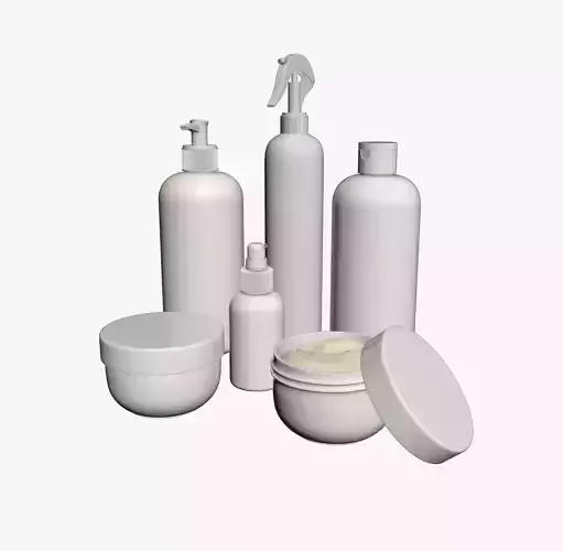 mockup cosmatic container in blank set 1