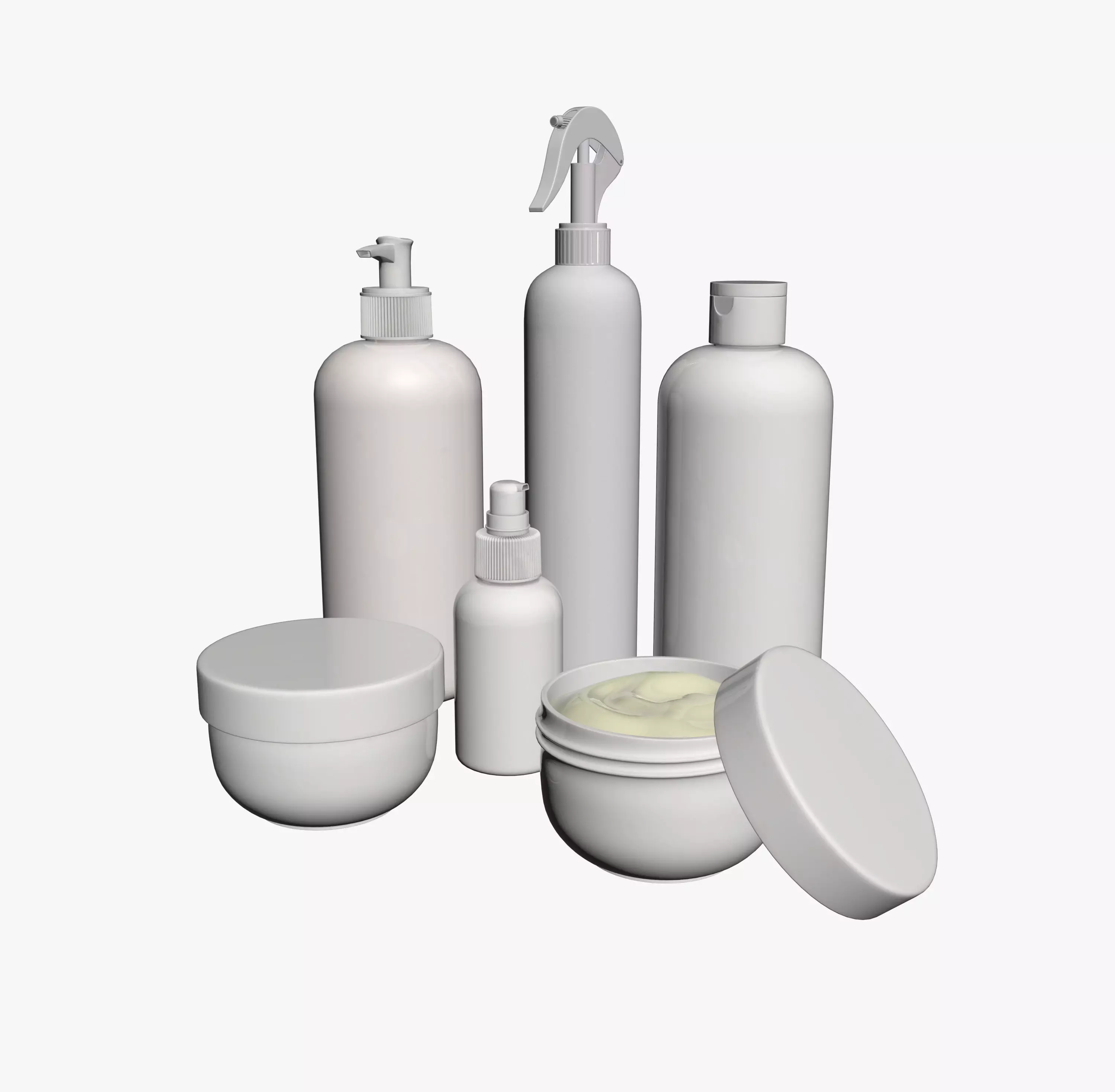 mockup cosmatic container in blank set 1 3D Model Collection_0