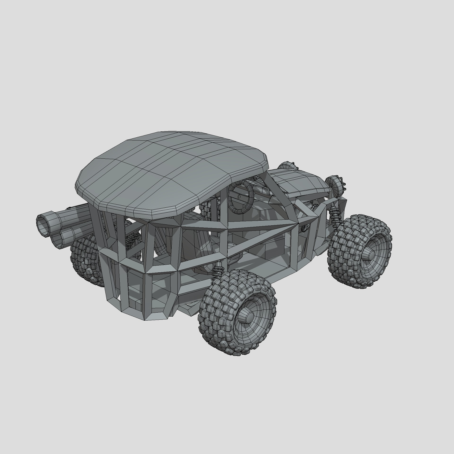 Stylized Toon Buggy Low-poly 3D model_3
