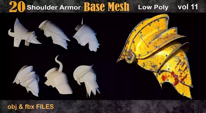 20 Shoulder Armor Base Mesh vol 11 