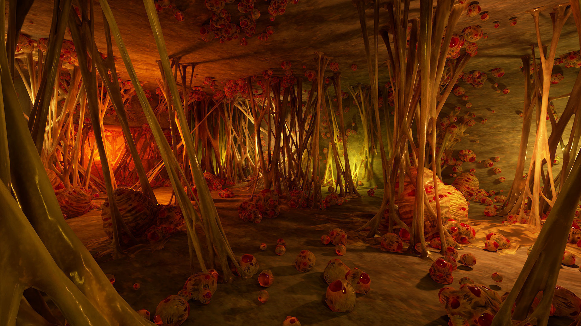 Biomass webs Low-poly 3D model_2