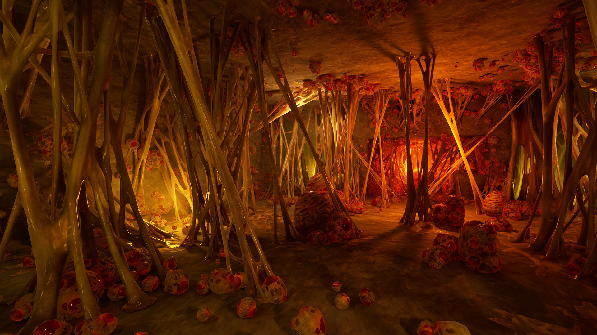 Biomass webs Low-poly 3D model_3