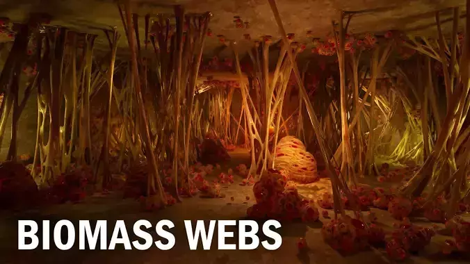 Biomass webs Low-poly 3D model