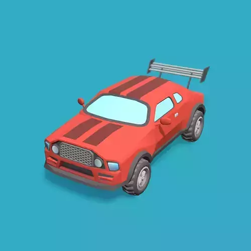 Stylized Toon Muscle Car Low-poly 3D model Stylized Toon Muscle Car Low-poly 3D model