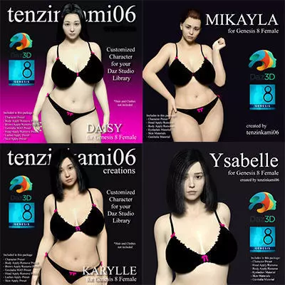 tenzinkami06 Female Character Bundle 1 3D model