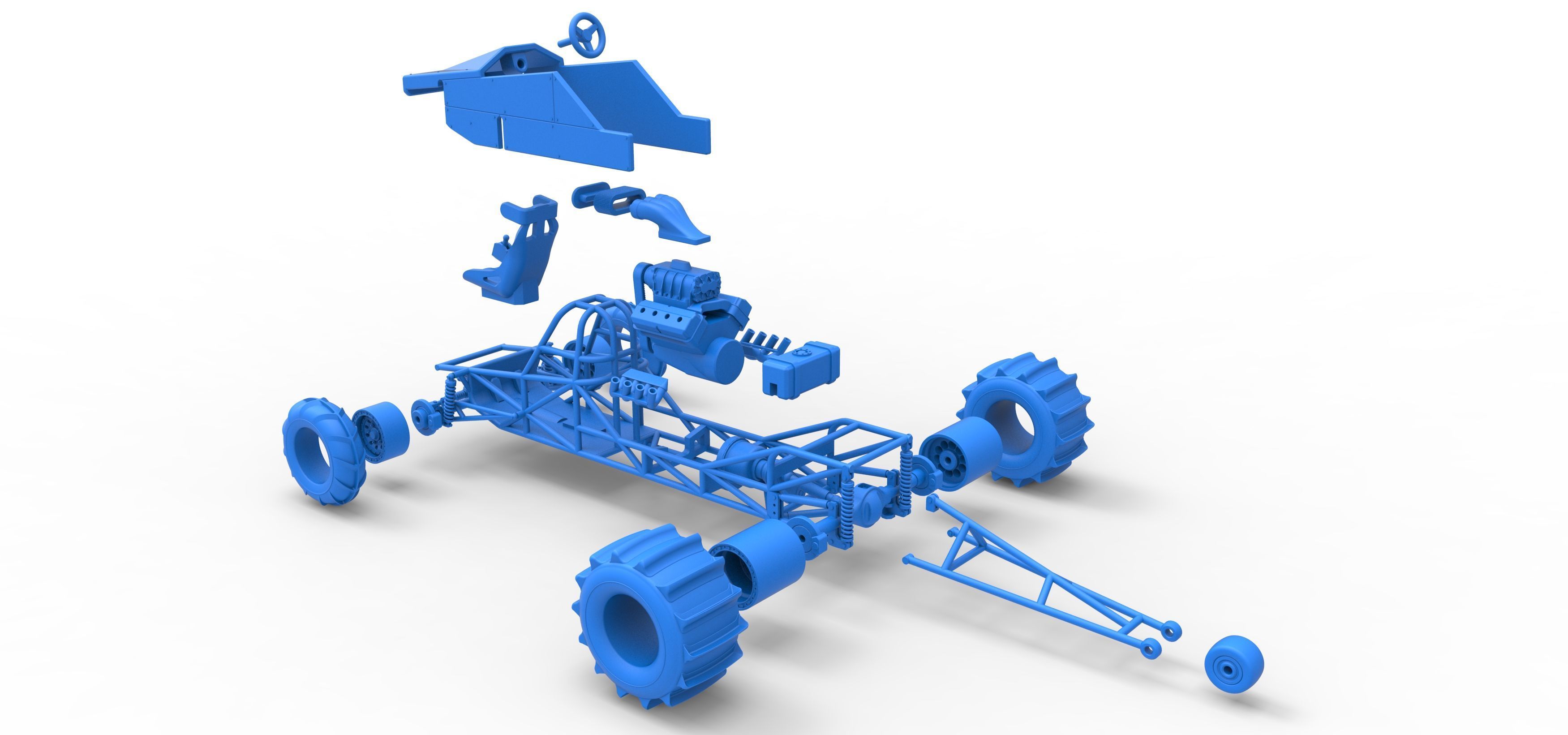 Dirt Dragster Version 3 Scale 1 to 25 3D print model_41