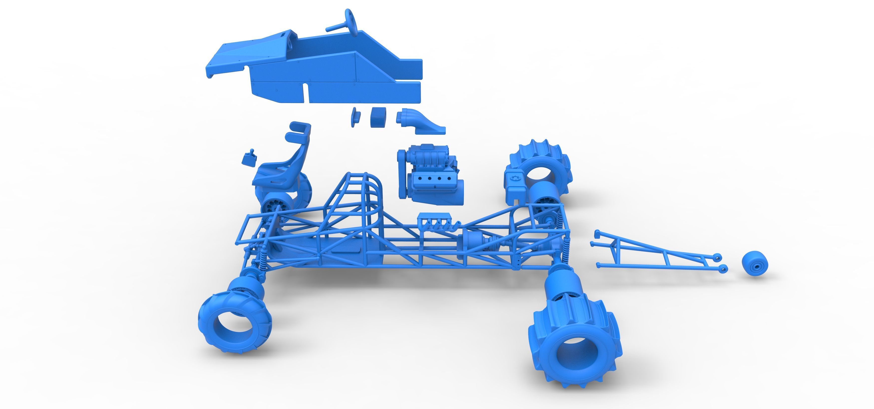 Dirt Dragster Version 3 Scale 1 to 25 3D print model_40