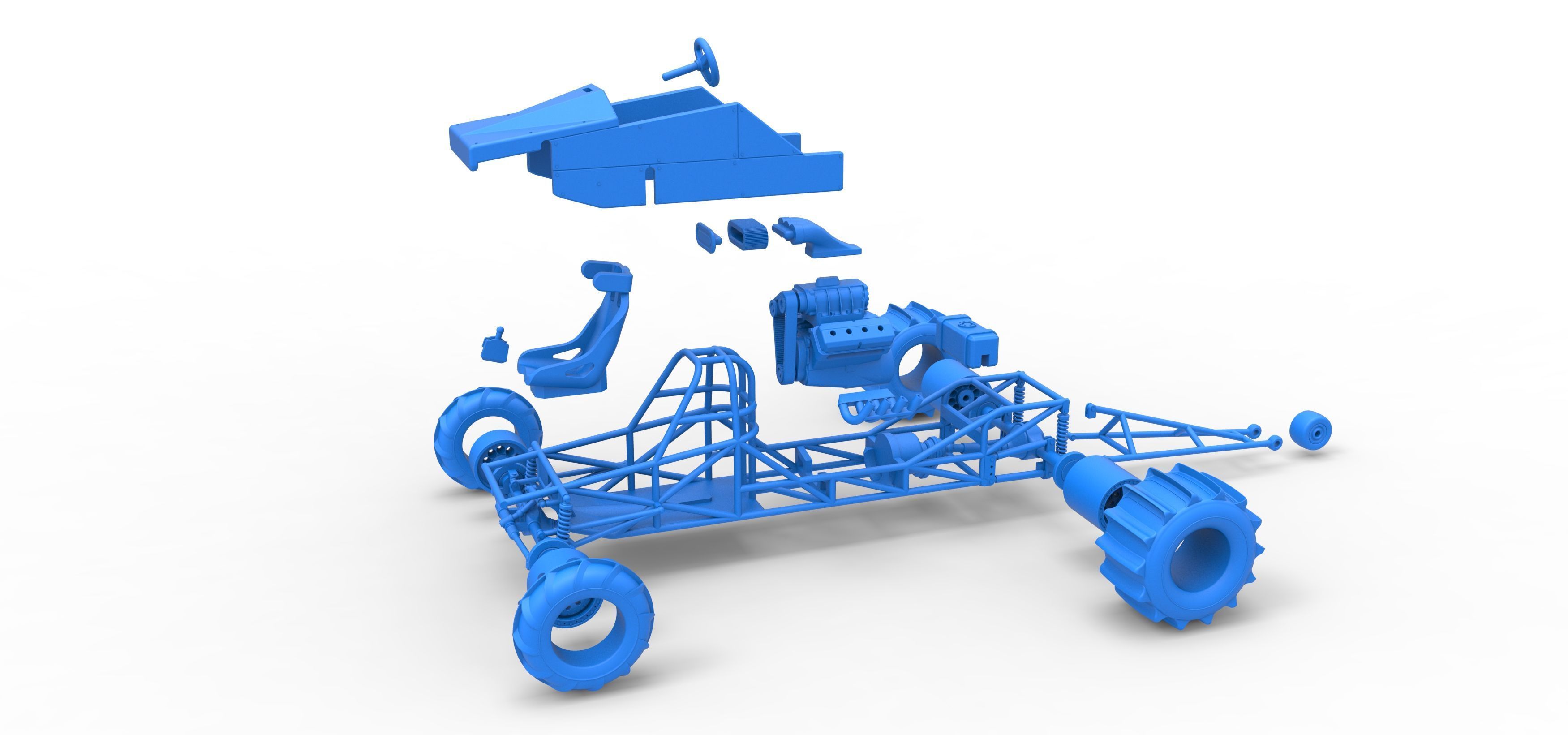 Dirt Dragster Version 3 Scale 1 to 25 3D print model_35