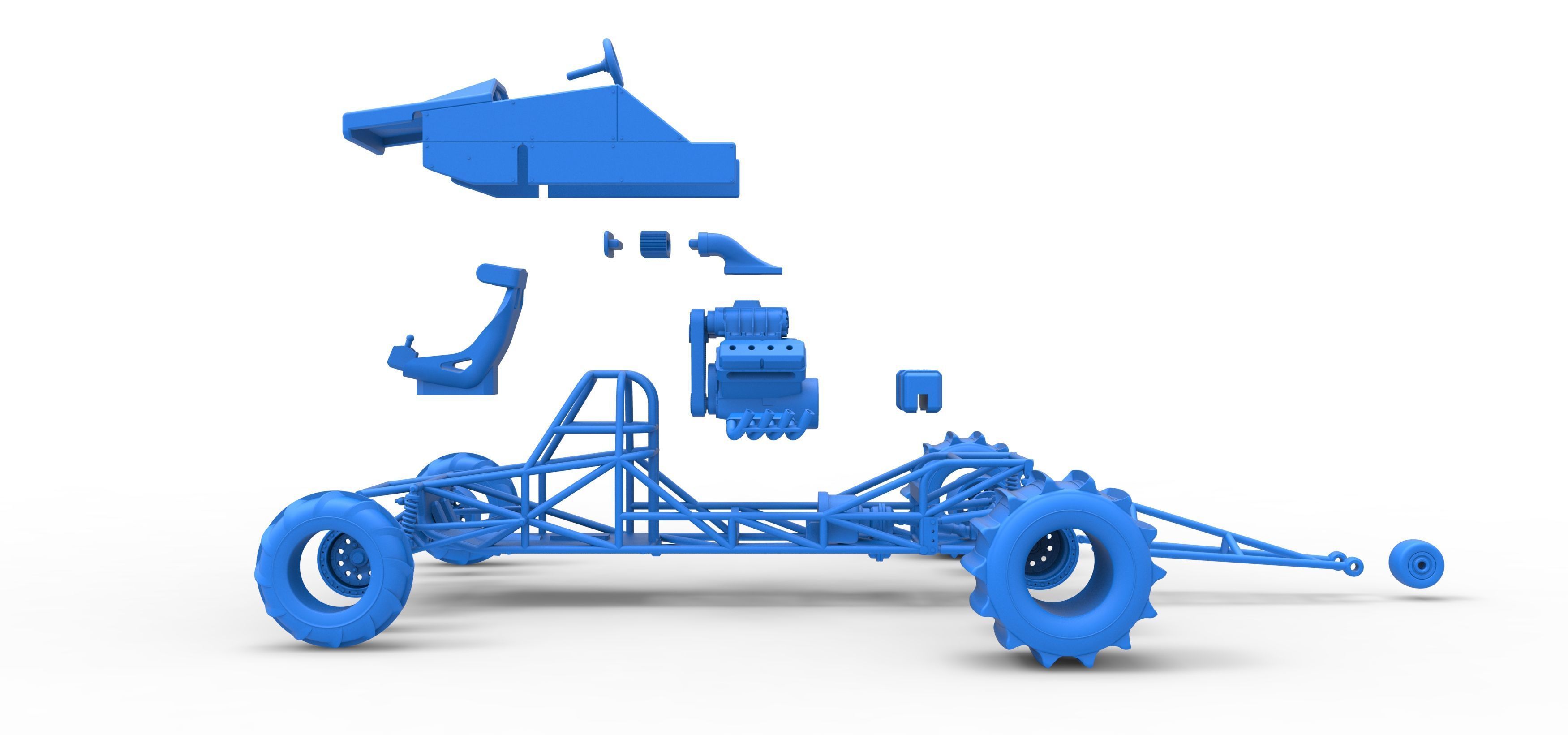 Dirt Dragster Version 3 Scale 1 to 25 3D print model_39