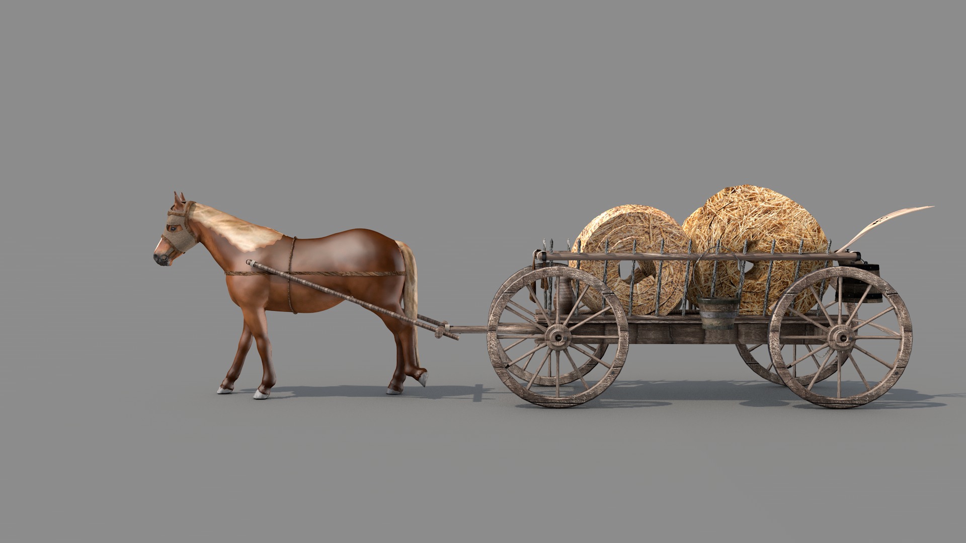 Medieval Wagon Feno 3D model_4