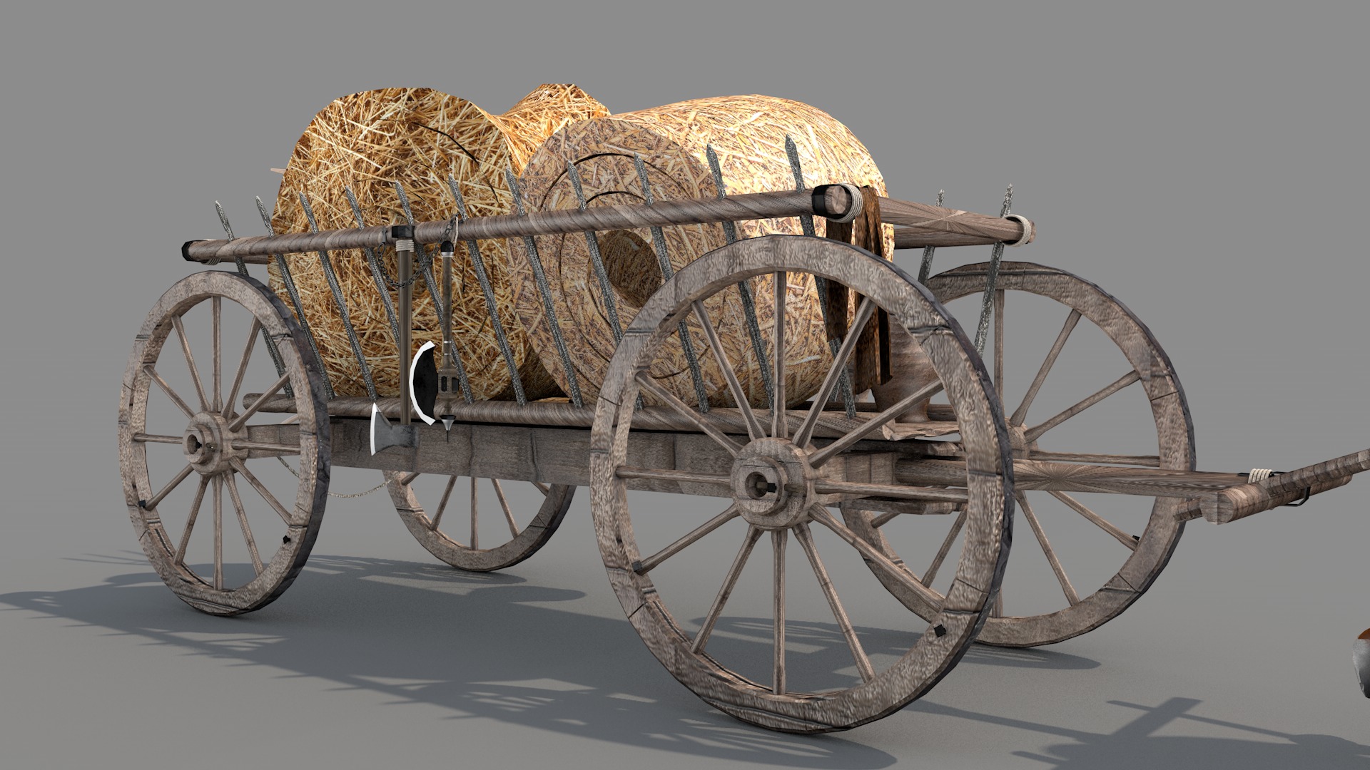 Medieval Wagon Feno 3D model_9