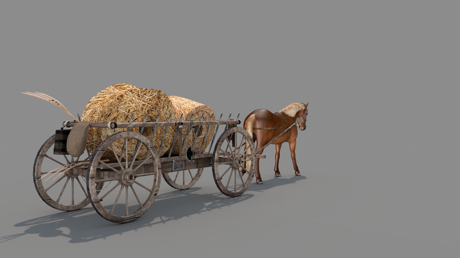 Medieval Wagon Feno 3D model_6