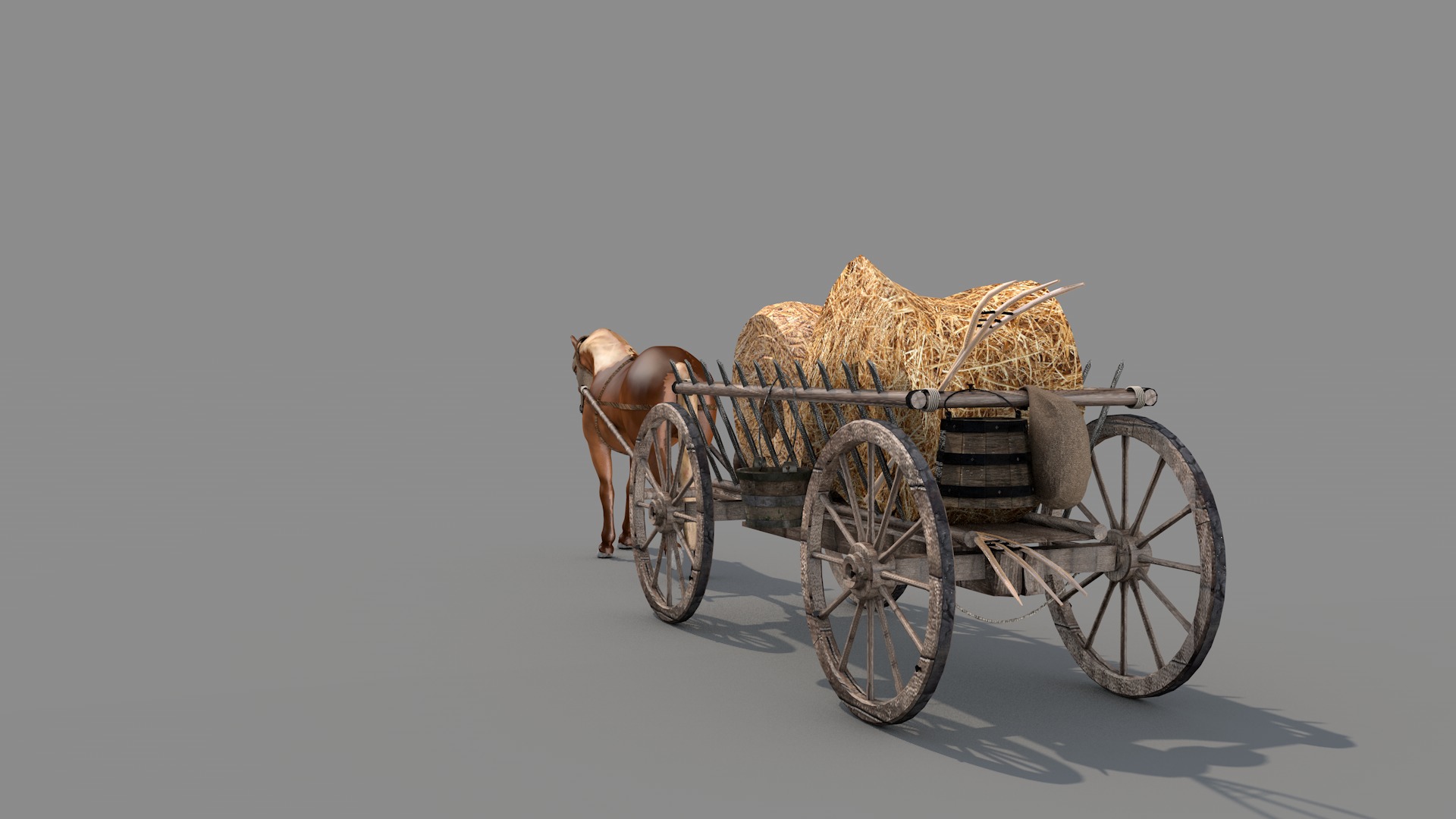 Medieval Wagon Feno 3D model_5