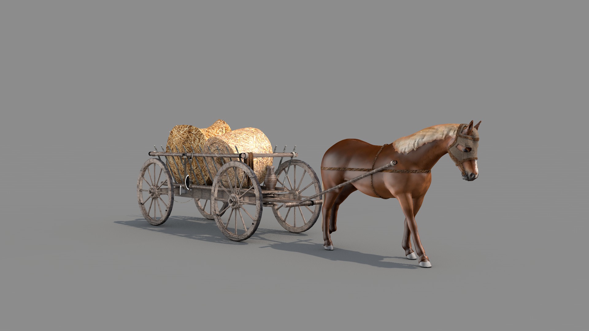 Medieval Wagon Feno 3D model_8