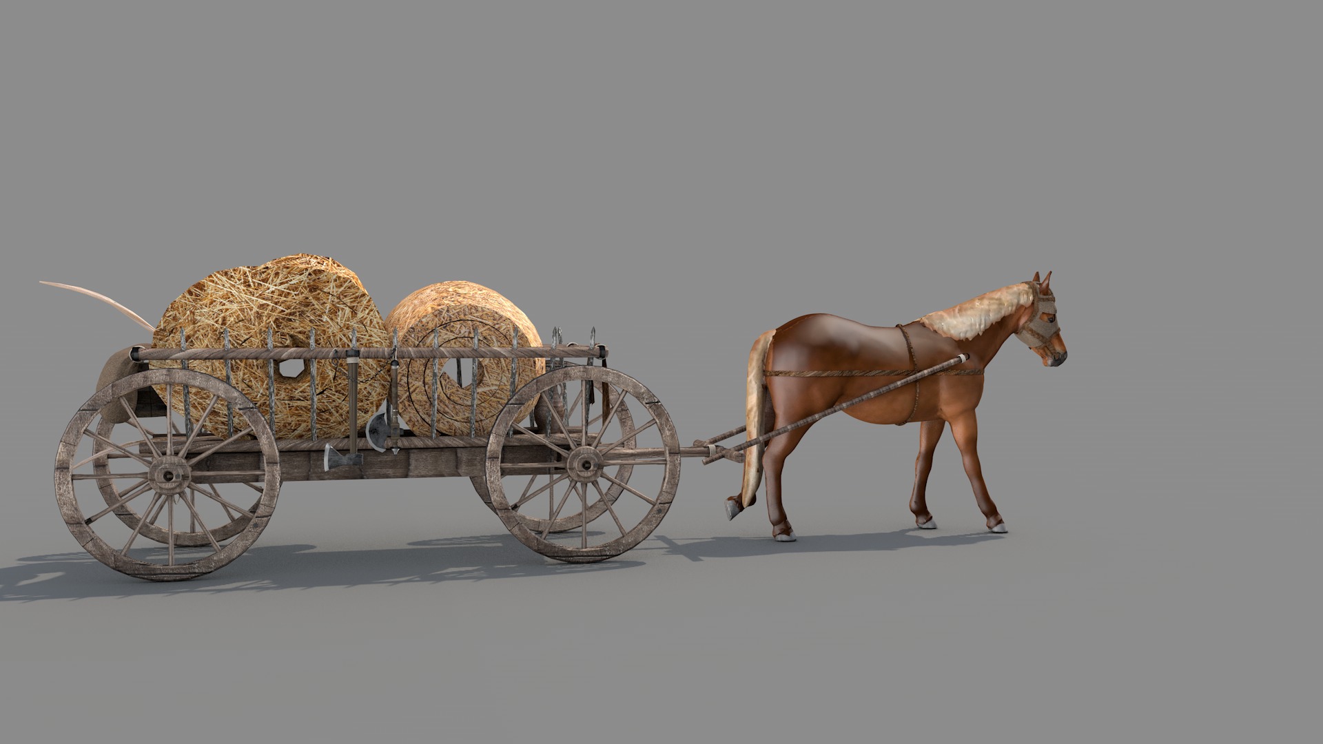 Medieval Wagon Feno 3D model_7